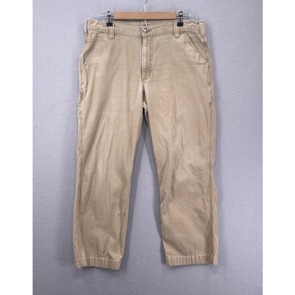 Carhartt Pants Men 36x26.5 Brown Relaxed Fit Canvas Workwear Stretch Rugged - Picture 1 of 16